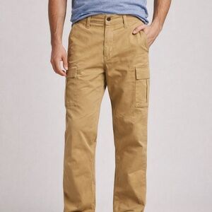 J.Crew Khaki Carpenter Pants Mens 36x32 Tan Cotton Stretch Cargo Workwear